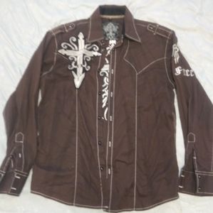 Tribal cross button up